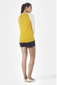 PETIT BATEAU T-shirt femme manches longues en lin 32929 83 Jaune