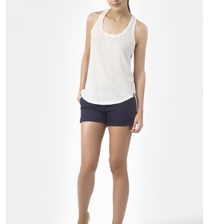 PETIT BATEAU Débardeur femme dos nageur en lin 32930 40 Blanc