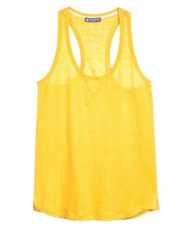 PETIT BATEAU Débardeur femme dos nageur en lin 32930 73 Jaune