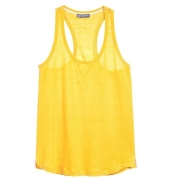 PETIT BATEAU Débardeur femme dos nageur en lin 32930 73 Jaune