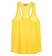 PETIT BATEAU Débardeur femme dos nageur en lin 32930 73 Jaune