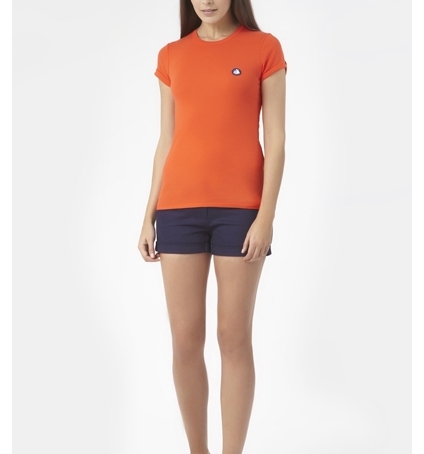 PETIT BATEAU T-shirt femme en coton à badge vintage 33679 82  Orange