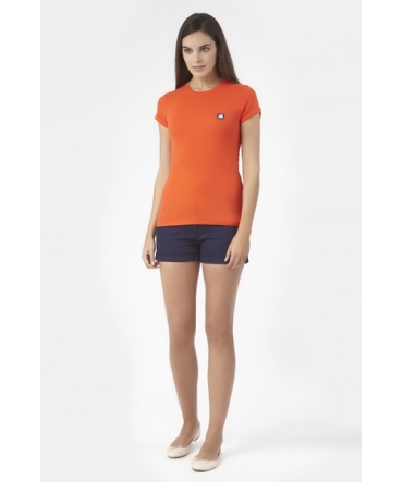 PETIT BATEAU T-shirt femme en coton à badge vintage 33679 82  Orange