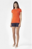 PETIT BATEAU T-shirt femme en coton à badge vintage 33679 82  Orange