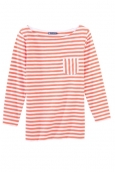 PETIT BATEAU T-shirt femme manches 3/4 rayé en jersey flammé 32329 87 Orange