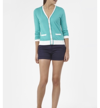 PETIT BATEAU Cardigan femme colorblock en tricot 32315 68 Bleu 