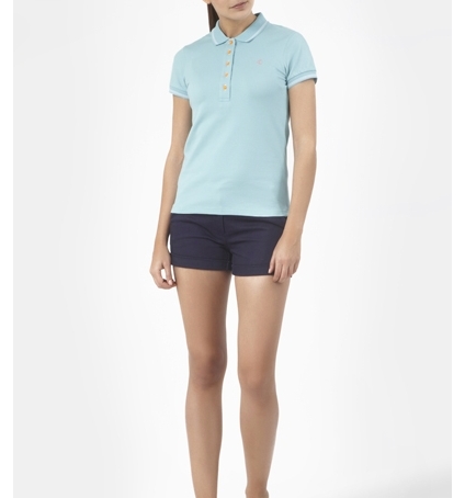 PETIT BATEAU Polo femme en piqué de coton stretch 33608 02 Bleu