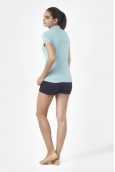 PETIT BATEAU Polo femme en piqué de coton stretch 33608 02 Bleu