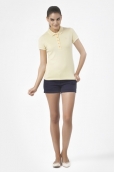 Petit Bateau Polo femme en piqué de coton stretch 33608 36 Jaune