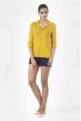 Petit Bateau Veste zippée femme à capuche en lin 32928 73 Jaune