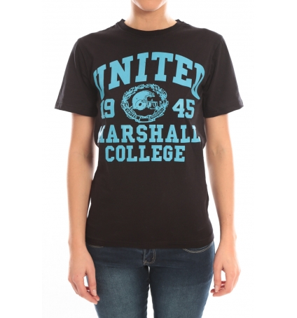 Sweet Company T-shirt United Marshall College Tissu Noir & Écriture Bleue