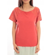 Blune T-Shirt Pointilleuse PO-TF02E13 Rouge