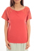 Blune T-Shirt Pointilleuse PO-TF02E13 Rouge