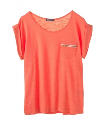 PETIT BATEAU T-shirt femme col rond en jersey flammé 32990 20 Orange