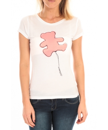 LULU CASTAGNETTE T-Shirt Pics Printe Ours Blanc