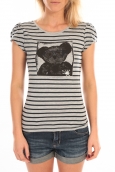 LULU CASTAGNETTE T-Shirt Liss Rayure Gris