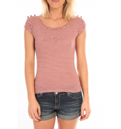 LULU CASTAGNETTE T-Shirt Jeny Rayé Rouge