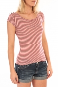 LULU CASTAGNETTE T-Shirt Jeny Rayé Rouge