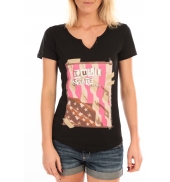 LULU CASTAGNETTE T-Shirt Mimi Flamme Print Noir