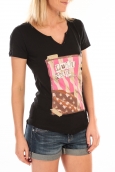 LULU CASTAGNETTE T-Shirt Mimi Flamme Print Noir