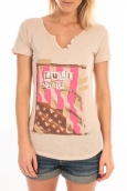 LULU CASTAGNETTE T-Shirt Mimi Flamme Print Beige