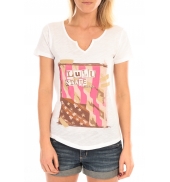 LULU CASTAGNETTE T-Shirt Mimi Flamme Print Blanc