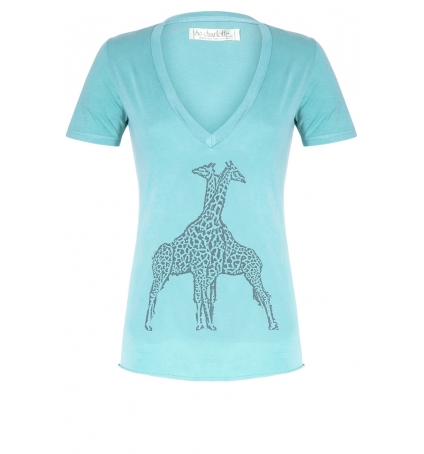 So Charlotte V neck short sleeves Giraffe T00-91-80 Vert