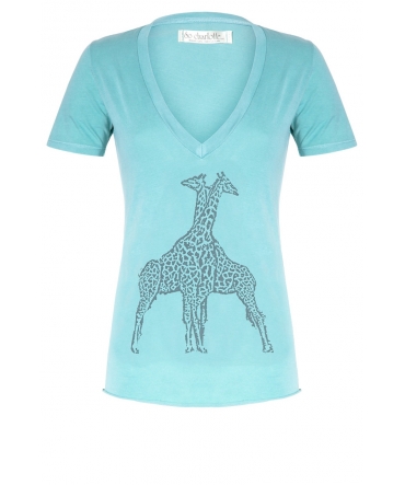 So Charlotte V neck short sleeves Giraffe T00-91-80 Vert