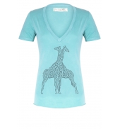 So Charlotte V neck short sleeves Giraffe T00-91-80 Vert