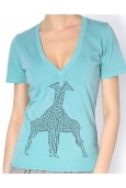 So Charlotte V neck short sleeves Giraffe T00-91-80 Vert