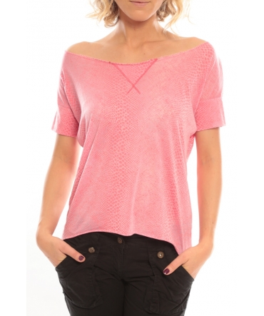 So Charlotte Tight short sleeves Tee all snake T53-406-00 Rose