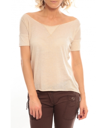 So Charlotte Tight short sleeves Tee all snake T53-406-00 Beige