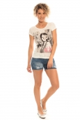 Vero Moda T-Shirt Rome Vlatka S/S EX5 Snow White/W.Pink Blanc/Rose