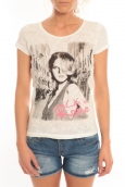 Vero Moda T-Shirt Rome Vlatka S/S EX5 Snow White/W.Pink Blanc/Rose