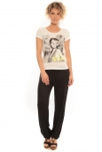 Vero Moda T-Shirt Rome Vlatka S/S EX5 Snow White/W.Safety Blanc/ Jaune