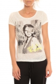 Vero Moda T-Shirt Rome Vlatka S/S EX5 Snow White/W.Safety Blanc/ Jaune