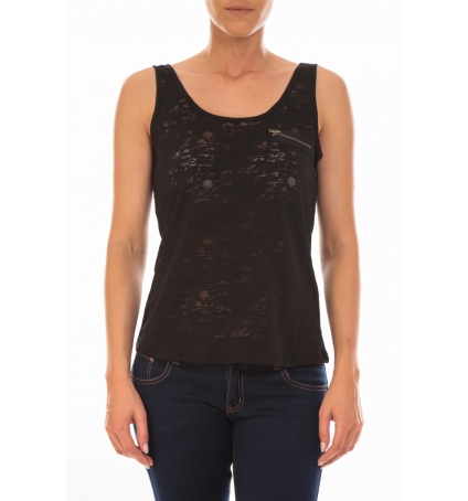 Vero Moda TOP ALMA SL TANK Black/DTM ZIPPER