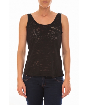 Vero Moda TOP ALMA SL TANK Black/DTM ZIPPER Noir