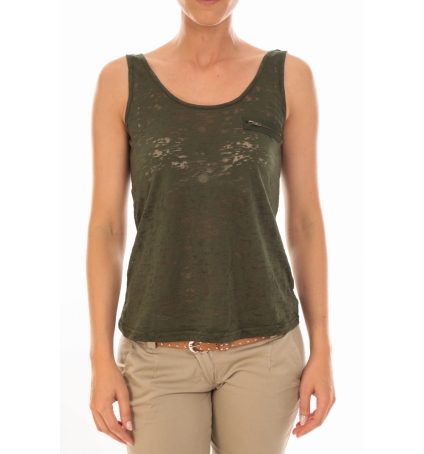 Vero Moda TOP ALMA SL TANK Kombu Green/DTM ZIPPER