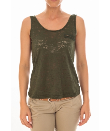 TOP ALMA SL TANK Kombu Green/DTM ZIPPER