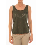 Vero Moda TOP ALMA SL TANK Kombu Green/DTM ZIPPER