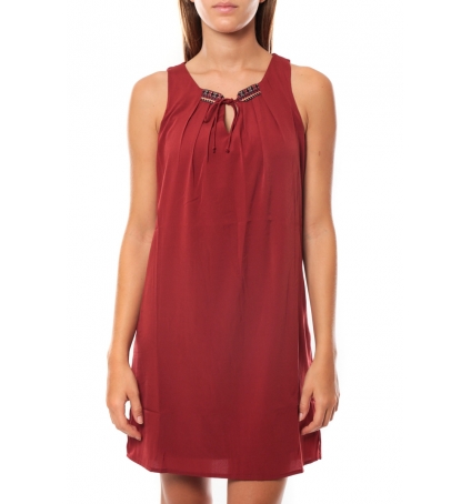 Vero Moda KRISTY S/L SHORT DRESS EX7 Rosewood