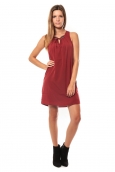 Vero Moda KRISTY S/L SHORT DRESS EX7 Rosewood