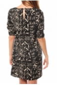 Vero Moda DRESS LEAH 3/4 SHORT EX7 Black/LATTE