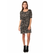 Vero Moda DRESS LEAH 3/4 SHORT EX7 Black/LATTE