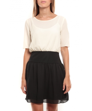 Vero Moda Minto 2/4 short dress Blanc/Noir