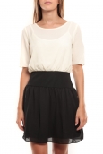 Vero Moda Minto 2/4 short dress Blanc/Noir