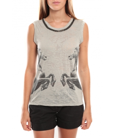 Vero Moda Lee SL Top Gris/Noir