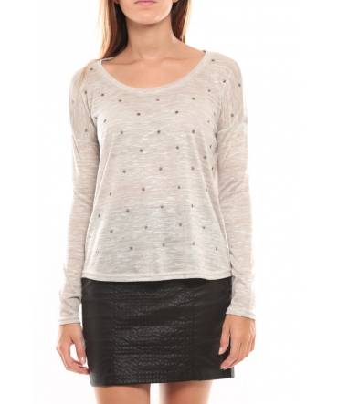 Vero Moda Starly LS Top Gris clair