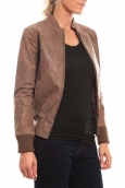 Tendance Cuir Veste Cristina Marron